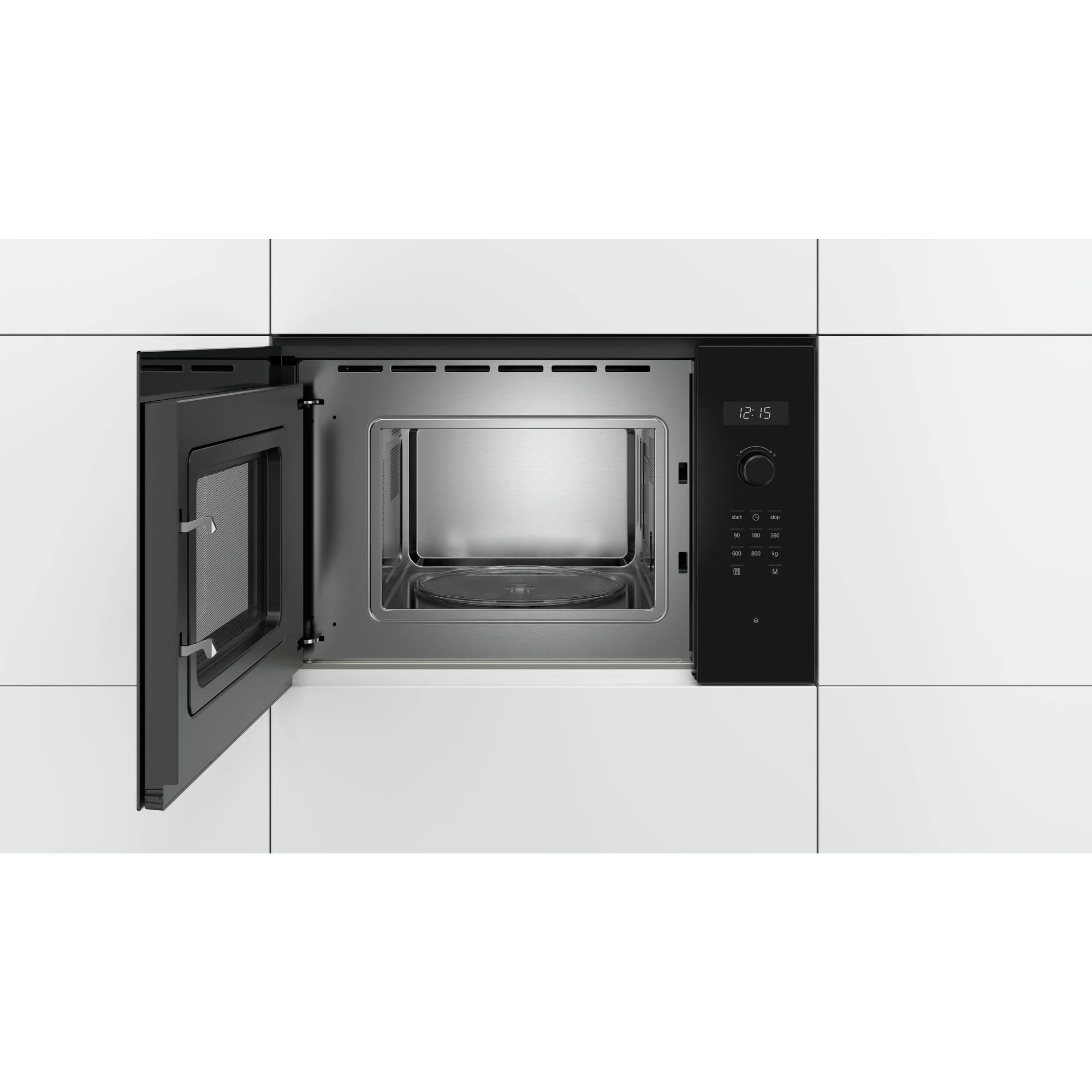 Bosch BFL524MB0 Serie 6 Einbau-Mikrowelle 20 L, 800 W, LED-Beleuchtung, 7 Automatikprogramme, schwarz
