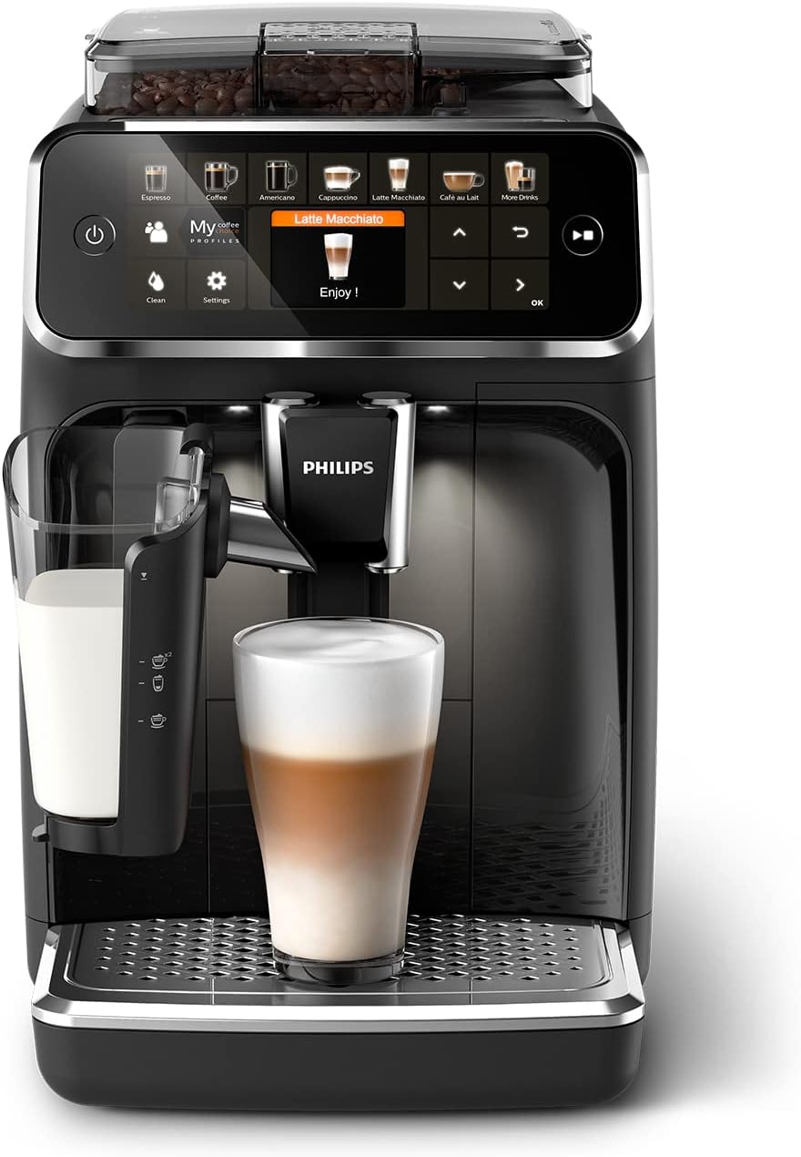 Philips Serie 5400 Kaffeevollautomat – LatteGo Milchsystem, 12 Kaffeespezialitten, Intuitives Display, 4 Benutzerprofile, Chrom (EP544790)