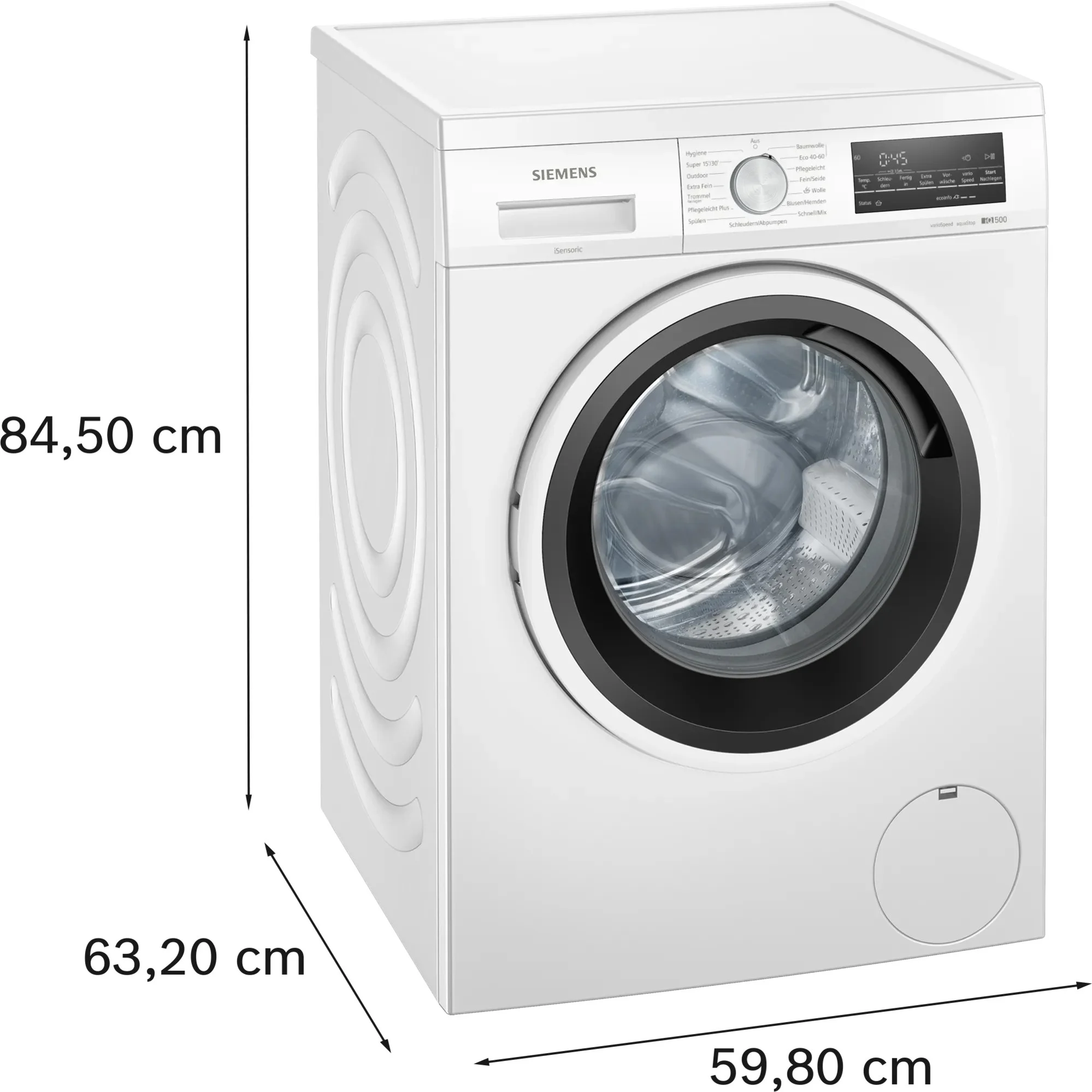 Siemens WU14UT42 iQ500 Waschmaschine 9 kg – Unterbaufähig, A-Effizienz, iQdrive, varioSpeed, super15’/30’, Outdoor-Programm – Extra leise & wassersparend